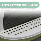 Covered Cat Litter Box with Drawer & Scoop, Green - T3971P404628 - product view 5