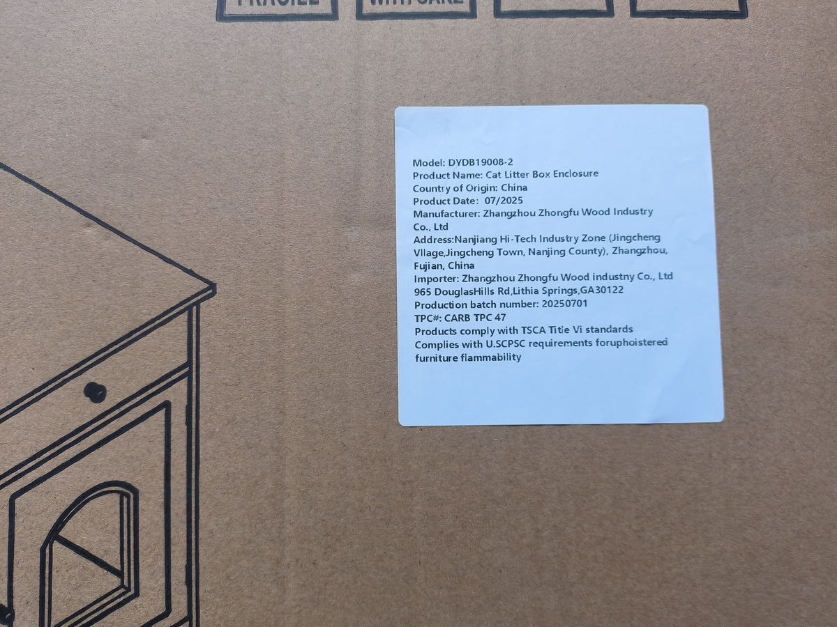 Hidden Cat Litter Box Enclosure with Drawer, White - W80863135 - product view 14