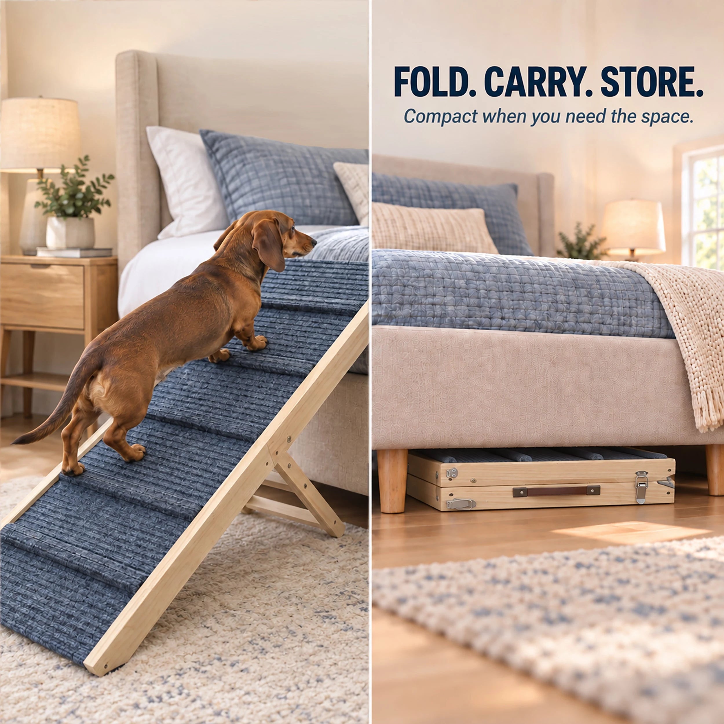 Adjustable Wooden Dog Ramp for Beds and Sofas W2641P563387 Secondary image
