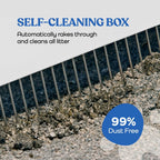 Automatic rake cleaning clumping cat litter