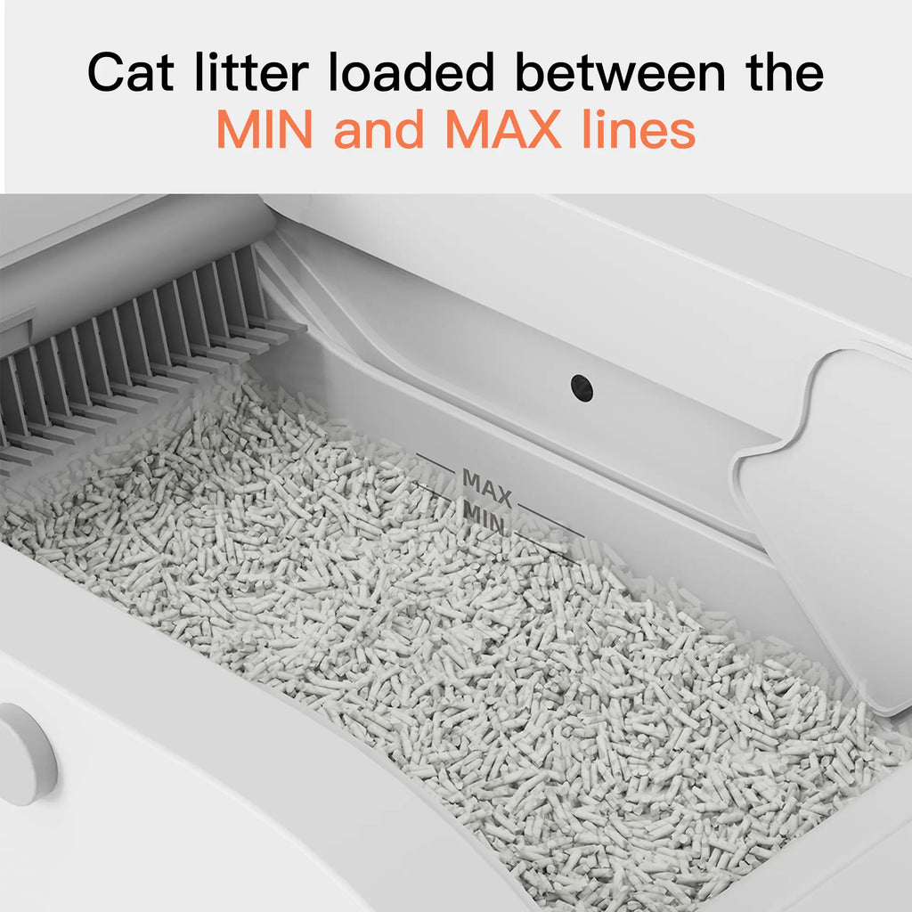 Minimum and maximum litter fill line guide