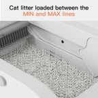 Minimum and maximum litter fill line guide