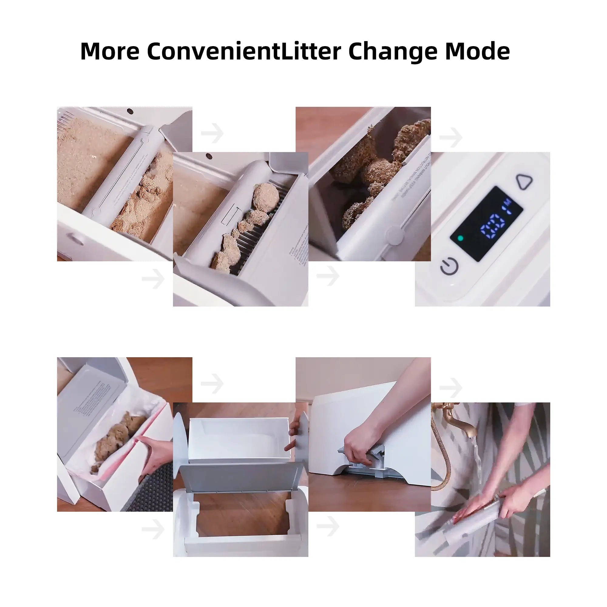 Litter waste bag replacement steps