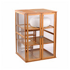 Bamboo Indoor Cat Enclosure with Clear Panels — closed enclosure view