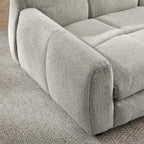 Rounded armrest detail on beige elevated dog sofa bed