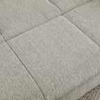 Linen-look upholstered seat cushion detail
