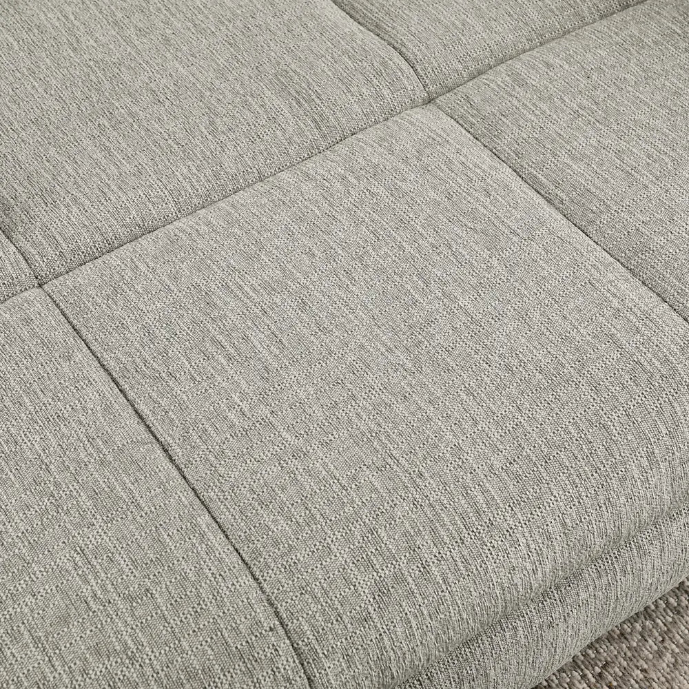Linen-look upholstered seat cushion detail