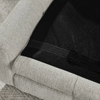 Underside fastening straps beneath the dog sofa cushion
