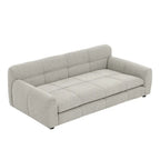 Beige elevated dog sofa bed angled product view