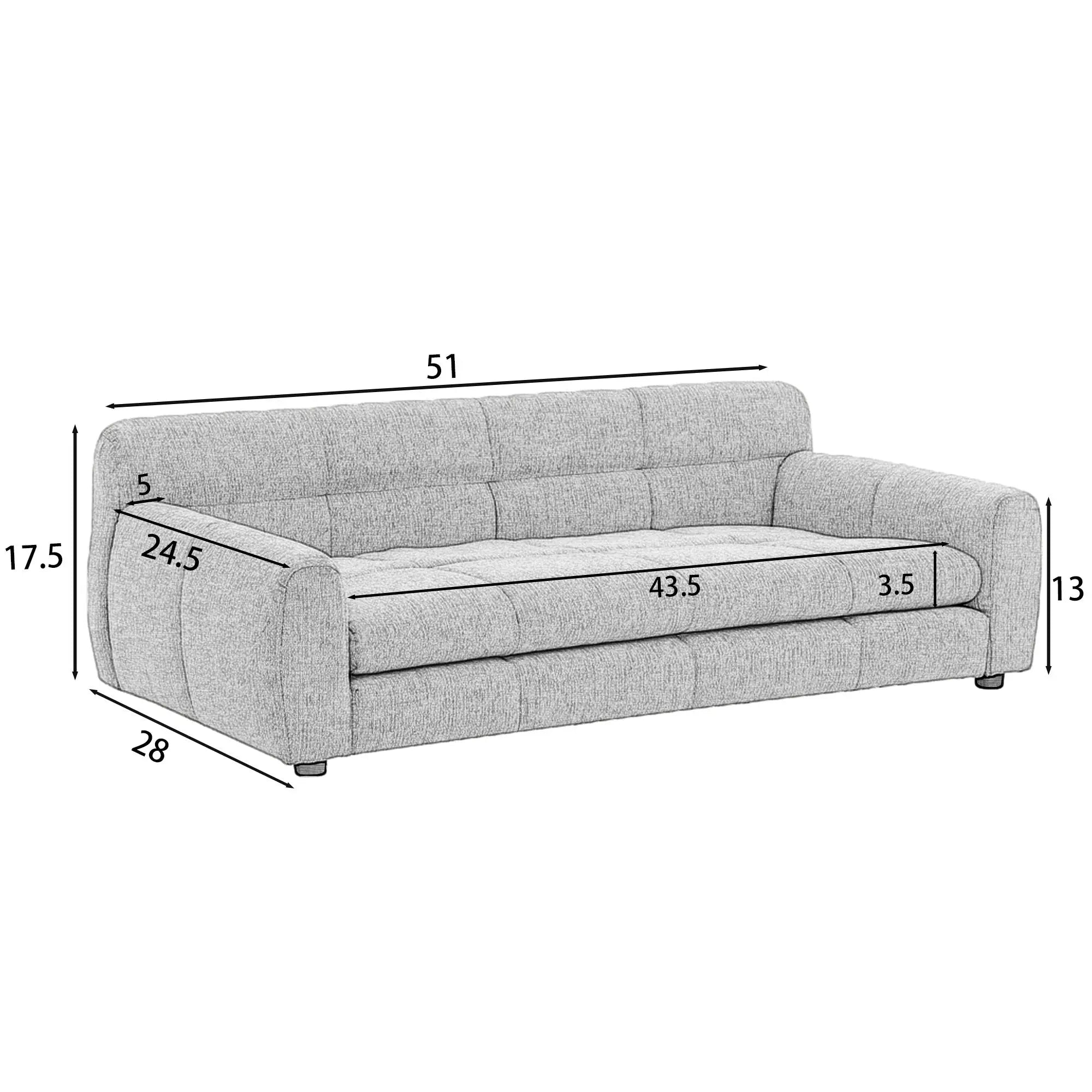 Elevated dog sofa bed dimensions in inches