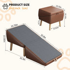 Brown foldable pet ramp and ottoman dimensions