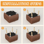 Wooden ottoman leg installation steps
