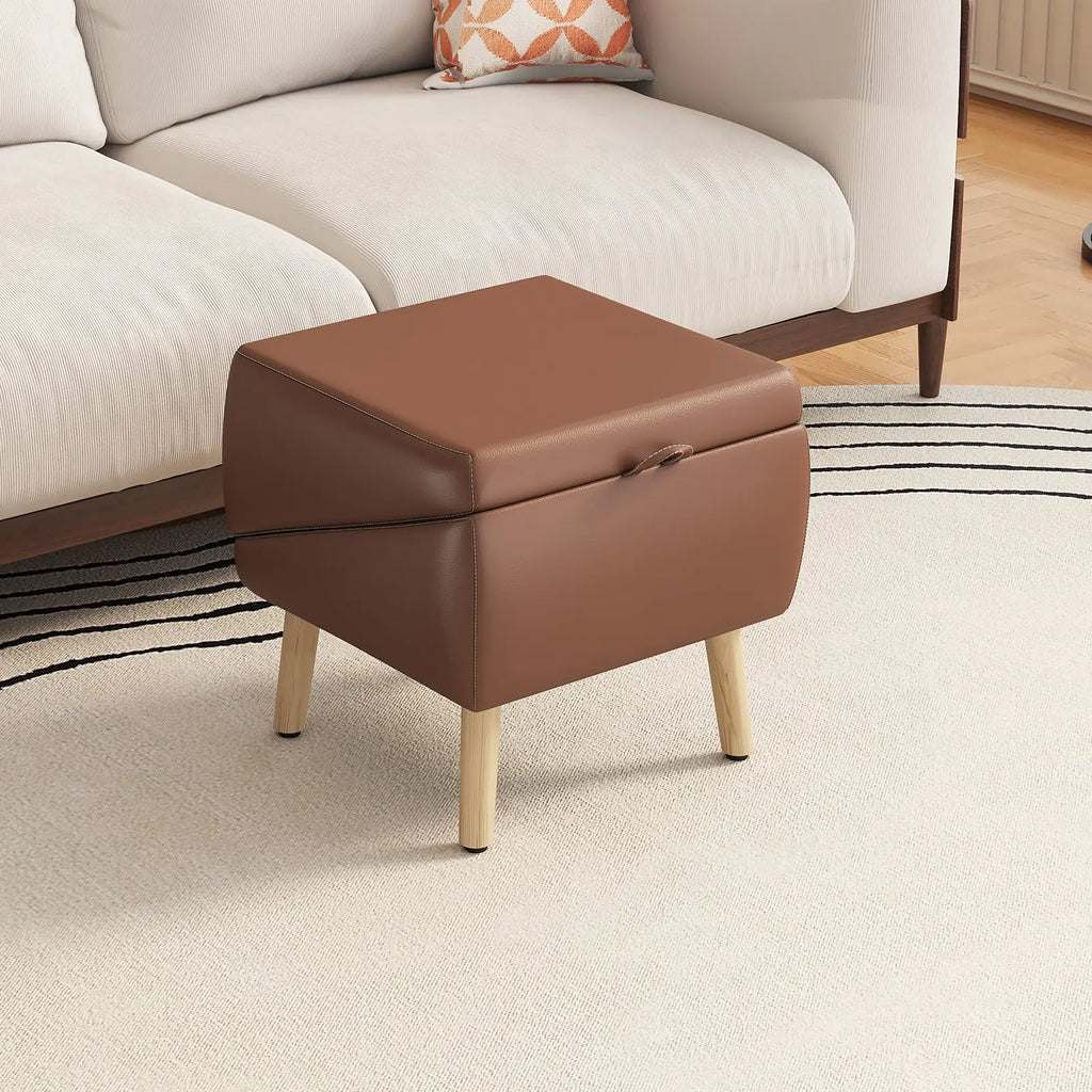 Brown pet ottoman in a living room