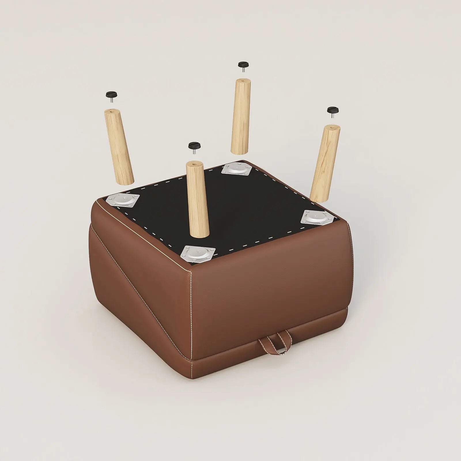 Pet ottoman leg installation detail