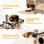 Cat tree hammock and padded platform details