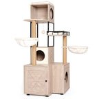 Cat tree with litter box enclosure product view