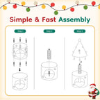 Christmas Cat Tree with Sisal Post and Hideaway — assembly steps