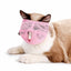 Pink mesh cat grooming muzzle with nose opening