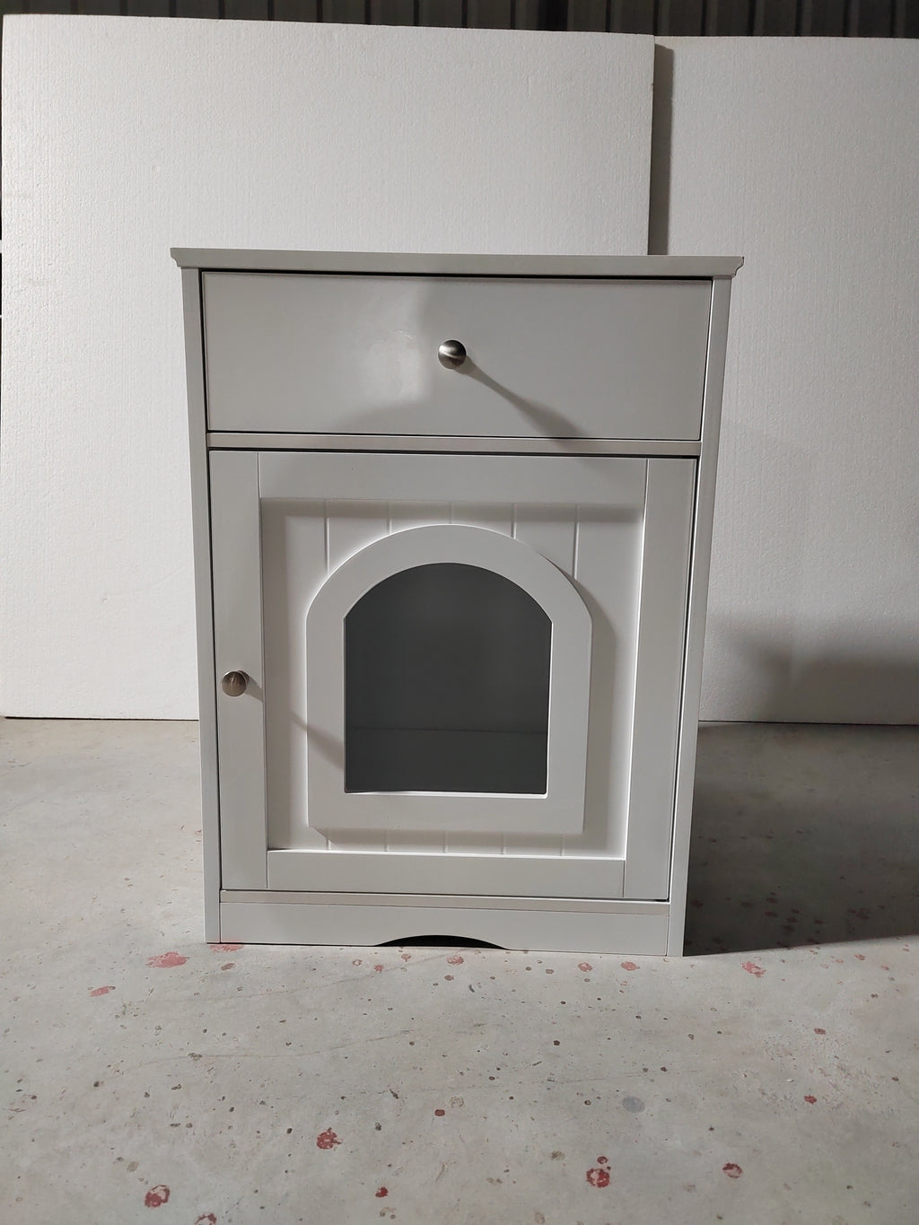 Hidden Cat Litter Box Enclosure with Drawer, White - W80863135 - product view 16