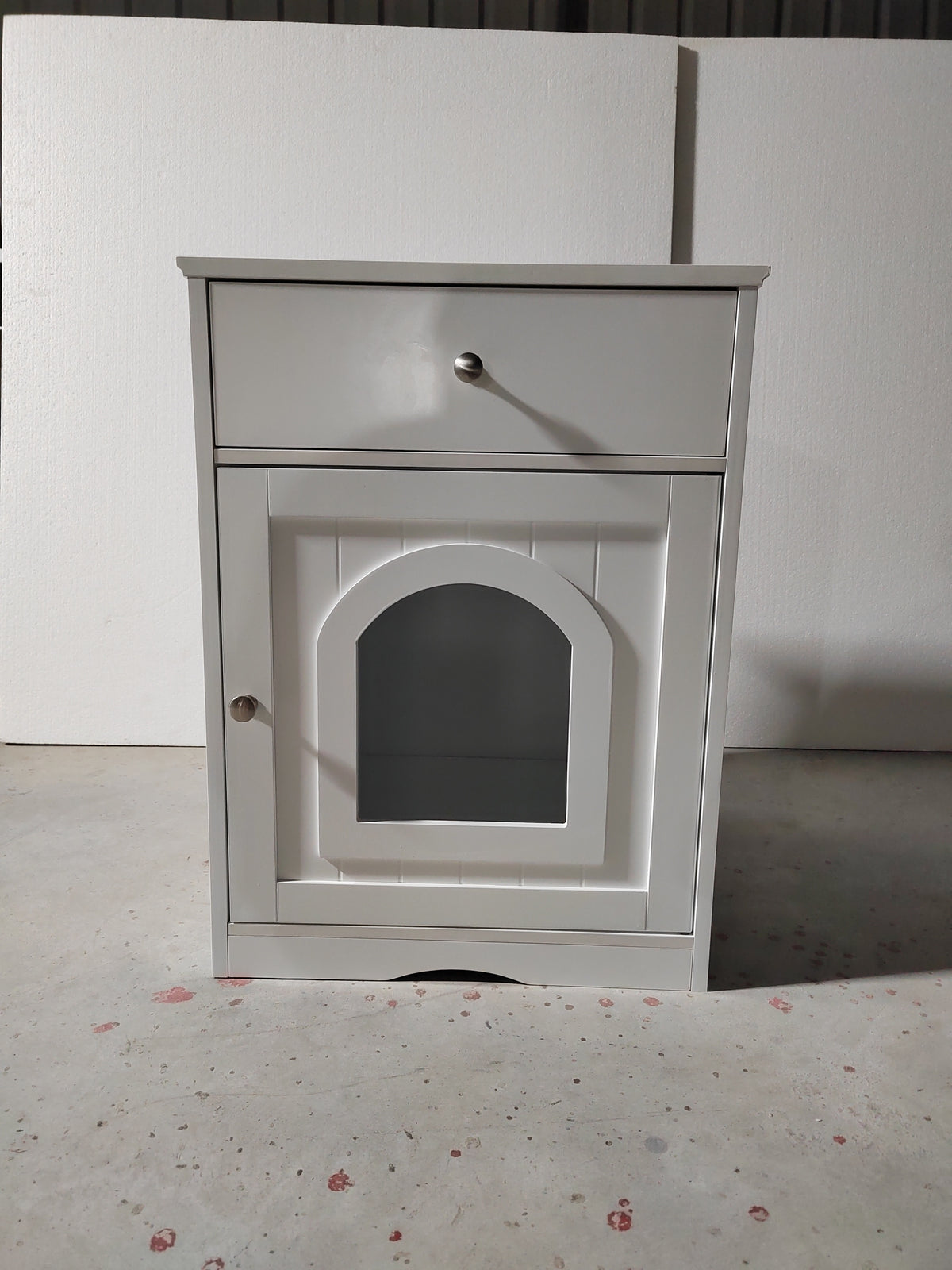 Hidden Cat Litter Box Enclosure with Drawer, White - W80863135 - product view 16