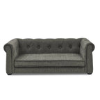 Front view of the dark gray dog sofa bed