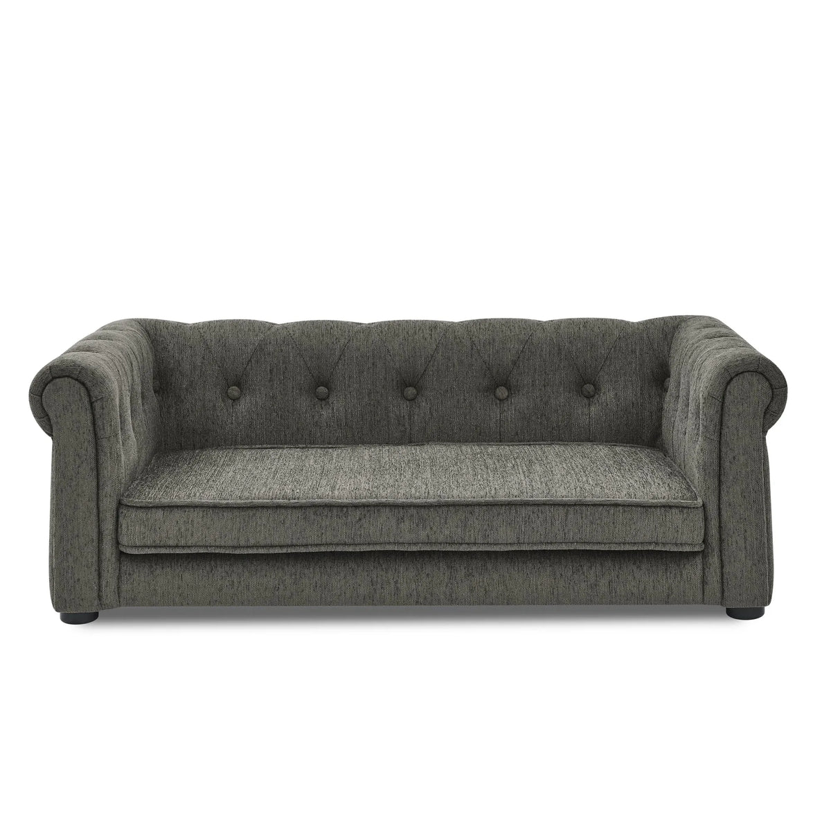 Front view of the dark gray dog sofa bed