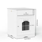 Hidden Cat Litter Box Enclosure with Drawer, White - W80863135 - product view 3