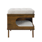 2-in-1 Cat Bed Ottoman with Rubberwood Frame, Walnut - N775P450586B - product view 8