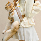 Pet Carrier Backpack for Cats & Small Dogs ¨C Breathable Mesh Hands-Free Carrier with Safety Buckle, Cute Bear Pocket, Escape-Proof Pet Backpack cwyp-001