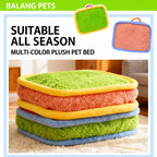 Color-Block Plush Pet Mat — design and construction details