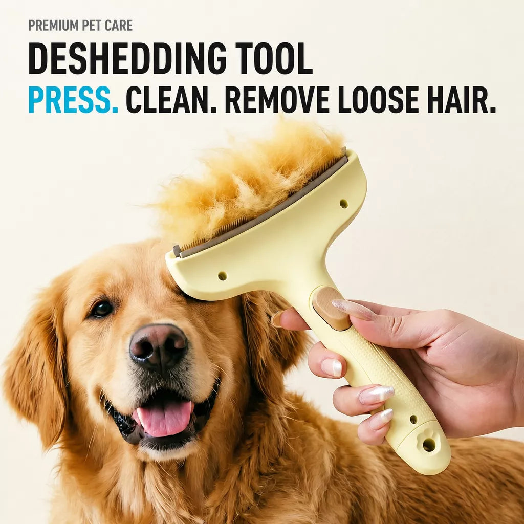 Stainless Steel Blade-Free Deshedding Comb for Cats & Dogs