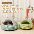 Semi-Enclosed Plush Pet Bed