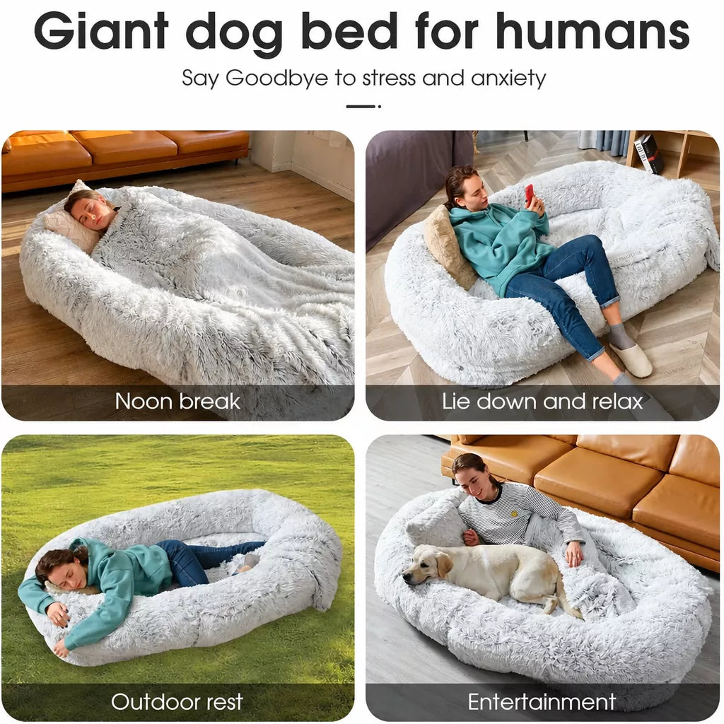 Giant Plush Bolster Dog Bed — design and construction details