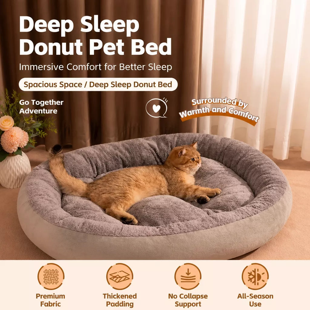 Oval Plush Bolster Pet Bed — design and construction details