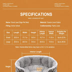 Printed Plush Bolster Pet Bed with Low Front Entry size and product information