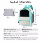 Mesh Cat Carrier Backpack with Carry Handle and Fold-Flat Design size and product information