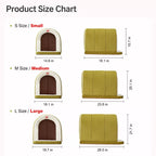 Arched pet bed size diagram for S M and L