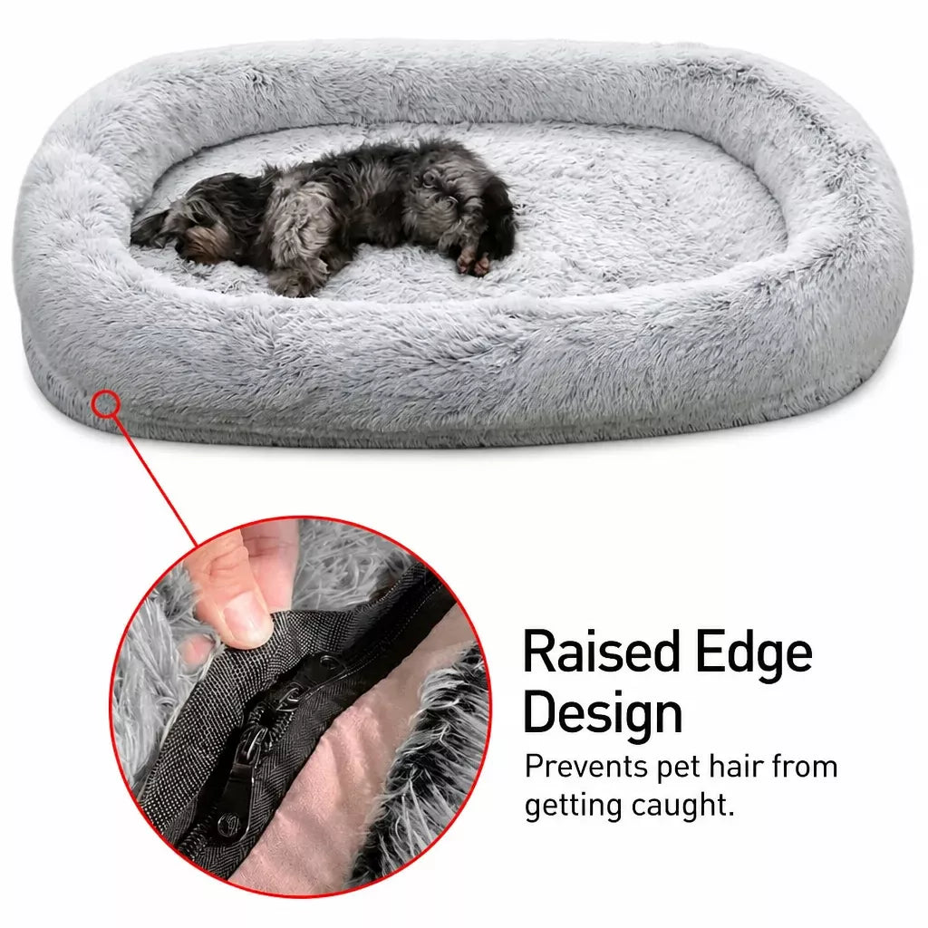 Giant Plush Bolster Dog Bed — design and construction details
