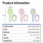 Self-Cleaning Pet Grooming Brush with Curved Pins size and product information