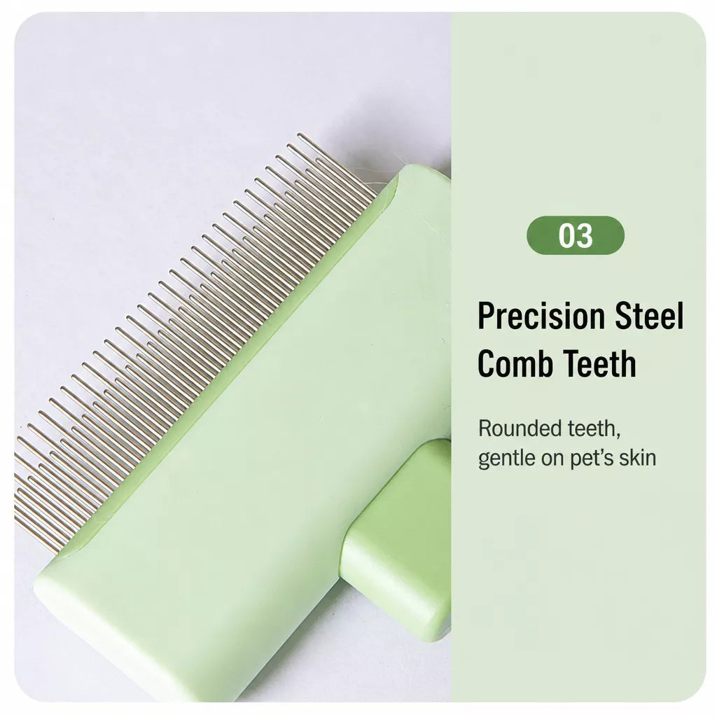 Self-Cleaning Pet Grooming Comb for Cats and Dogs