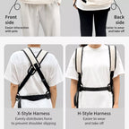 Adjustable strap layouts for front and back carry