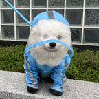 Four-Leg Dog Rain Suit with Clear Hood and Leash Access - product detail