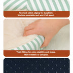 Striped Pet Cave Bed with Bow and Removable Cushion - product detail