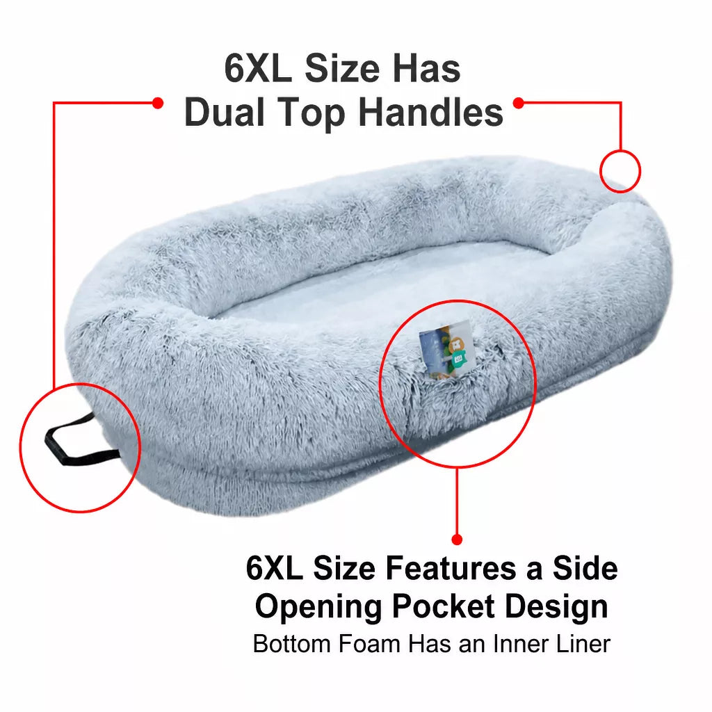 Giant Plush Bolster Dog Bed — design and construction details