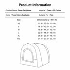 Fold-Flat Plush Pet House with Removable Cushion size and product information