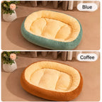 Oval Plush Bolster Pet Bed — design and construction details