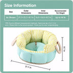 Striped Pet Car Bed with Carry Handles and Seat Straps size and product information