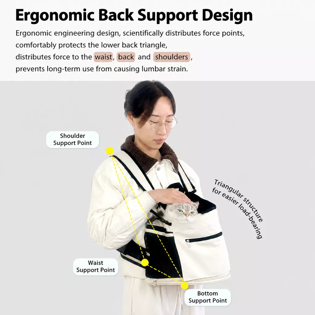 Mesh Front and Back Pet Carrier with Supportive Base - product detail