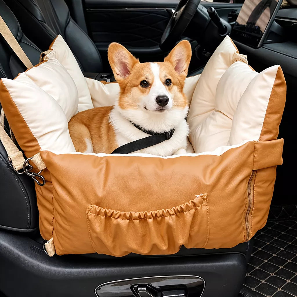Faux Leather Pet Car Bed — design and construction details