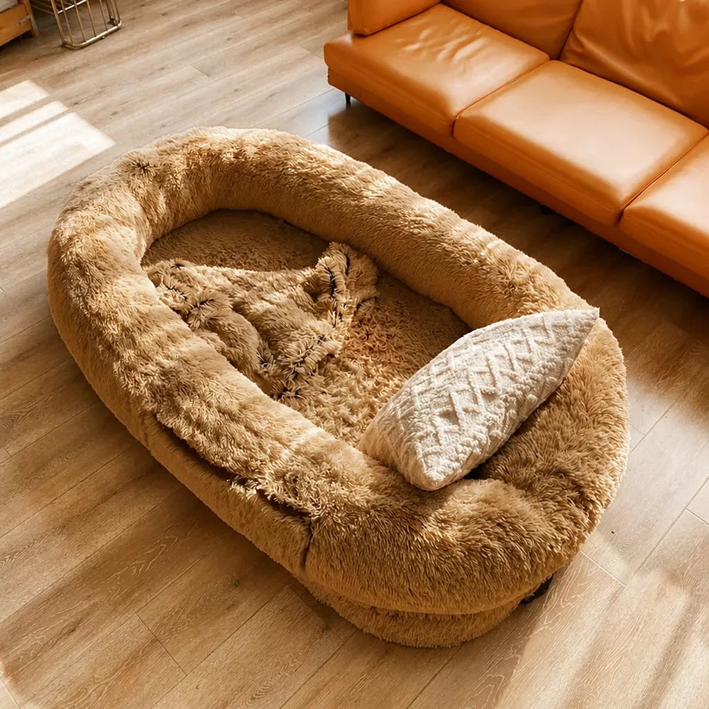 Giant Plush Bolster Dog Bed — design and construction details